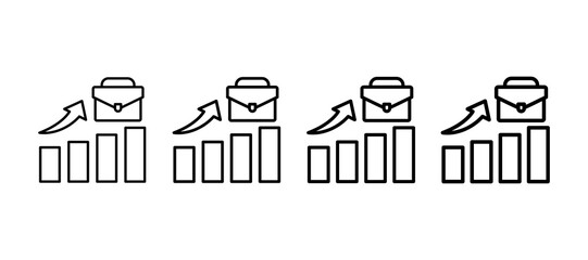 Career Growth Multiple Line Icon Element