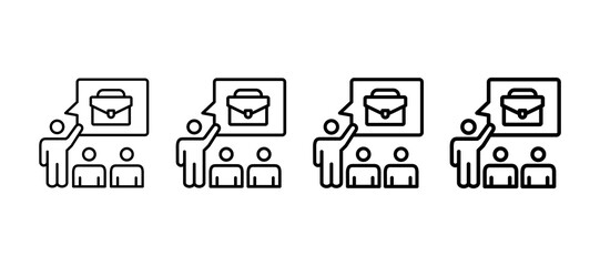 Career Coaching Multiple Line Icon Element