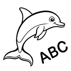 Obraz premium A dynamic vector illustration of a jumping dolphin, a popular marine animal icon perfect for water and ocean-themed art