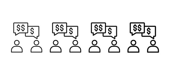 Salary Negotiation Multiple Line Icon Element