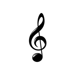 Musical note minimal icon, no text