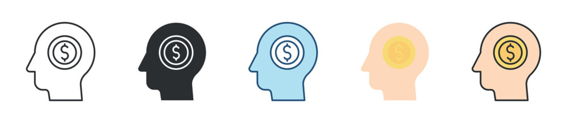 Business Mind Icon Set Multiple Style Collection