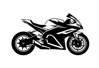 Silhouette illustration of a motorcycle png 