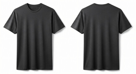 Blank Black T Shirt Mockup Front and Back View Versatile Apparel Template for Design and Branding