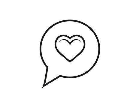 Naklejki Simple speech bubble with heart (1)