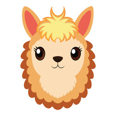 Obraz premium alpaca head vector illustration