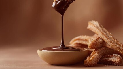 churros with chocolate and cream - Powered by Adobe