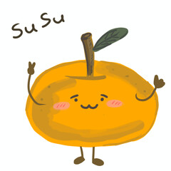 Orange on a white background