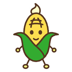キャラクター風の食べ物アイコン　とうもろこし