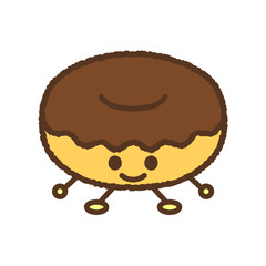 キャラクター風の食べ物アイコン　ドーナツ