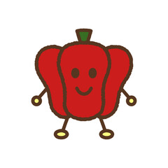 キャラクター風の食べ物アイコン　パプリカ