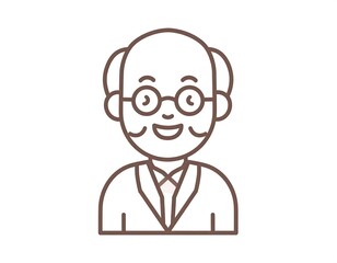 Smiling elderly man in suit