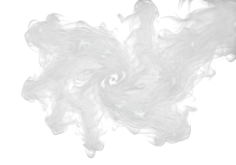 Illustration of abstract white smoke swirling and forming a spiral shape isolated on transparent background on transparent background