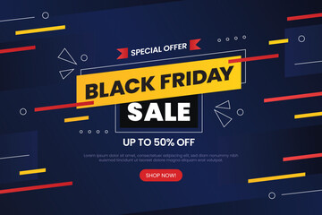 Black friday sale promotion background for social media banner, mobile apps, web or internet advertisement. Super sale special offer template.