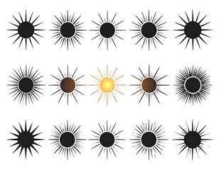 Sun icons with varying intensity