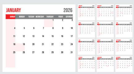 Calendar 2026 Template Monthly Calendar Layout for Planning
