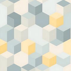 Obraz premium Seamless Flat Minimalist Isometric Cube Geometric Pattern