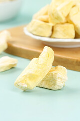 Dried Durian Fruit Pieces Golden Tropical Specialty Snack Products Showcase Display
