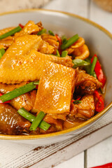 Hubei Air-Dried Preserved Chicken with Scallions - Traditional Chinese Regional Cuisine Dish