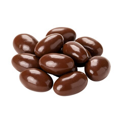 Fototapeta premium Irresistible pile of rich dark chocolate covered almonds, a decadent treat for any occasion, perfect for sweet indulgence and gourmet enjoyment.