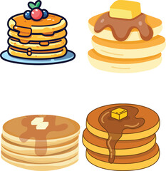 vector pancake stacks Delicious Pancakes pancake digital painting good quality