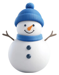 PNG Snowman wearing blue beane snowman illustration winter.