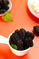 Xinjiang Black Dried Jujube Dates in Bowl - Chinese Superfood Fruit Snack