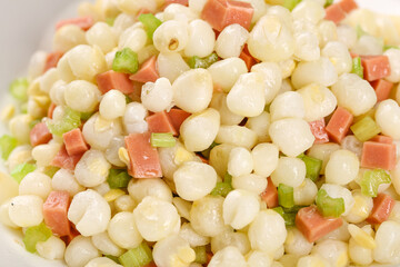 Fresh Stir-Fried Corn with Ham and Celery Mixed Vegetable Dish