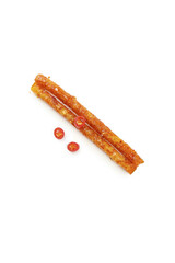 Handmade Spicy Breadsticks with Cherry Tomatoes - Crispy Snack Food on White Background