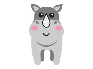Cute Jungle Animal Background with Rhinoceros
