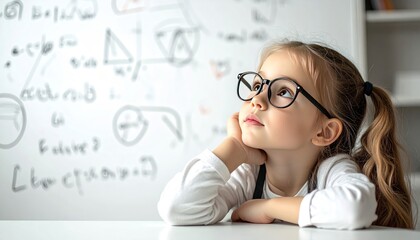 Thoughtful young girl studying at a desk
