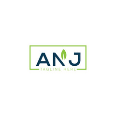 ANJ letter logo design on WHITE background. ANJ creative initials letter logo concept. ANJ letter design