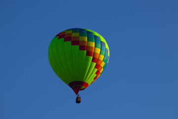Colorful Hot Air Balloon Against a Clear Blue Sky