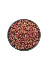 Sichuan Peppercorns Hanyuan Red Pepper Spice Bowl White Background Chinese Cooking Ingredient