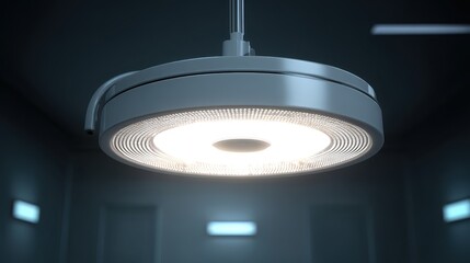 Modern Circular LED Ceiling Light Fixture in Dark Room Setting
