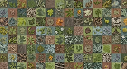A mosaic of various plant and leaf images arranged in a grid pattern.