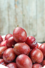 Fresh Red Plums Market Display - Ripe Stone Fruit Gallery Collection