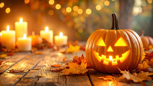 Illuminated pumpkin fall decor