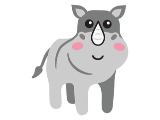 Baby Jungle Animal Background with Rhinoceros
