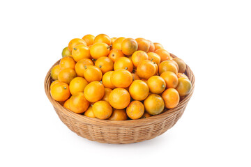 Fresh Guangxi Kumquats with Smooth Golden Skin in Wicker Basket - Sweet Citrus Fruit