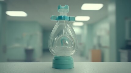 Medical Equipment Featuring Clear Anesthesia Face Mask in Hospital