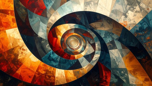 Abstract spiral design with vibrant colors
