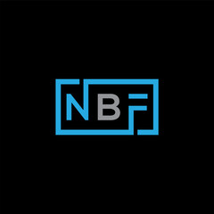 NBF letter logo design on WHITE background. NBF creative