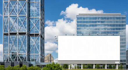 Blank Billboard in Urban Business District