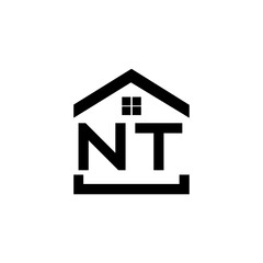 NT letter logo design on WHITE background. NT creative initials letter logo concept. NT letter design.