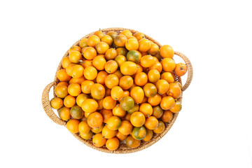 Fresh Kumquats from Rongan Guangxi China in Wicker Basket - Golden Citrus Fruits