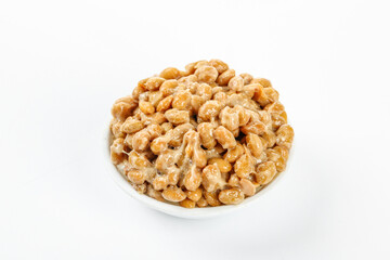 Natto Japanese Fermented Soybeans in Bowl - Traditional Asian Food Ingredient