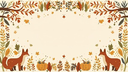 Decorative autumn corner with hand-painted watercolor maple leaves in warm fall colors. Elegant seasonal design element with red and orange foliage on a white background for invitations or cards
