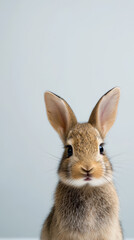 Obraz premium Portrait of cute brown rabbit sitting. 