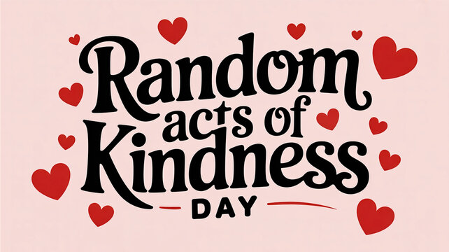 Celebrating random acts of kindness day with love hearts